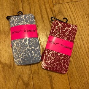 2 pair Betsy Johnson tights brand new in package